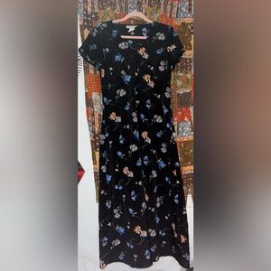 90s Floral Black Dress